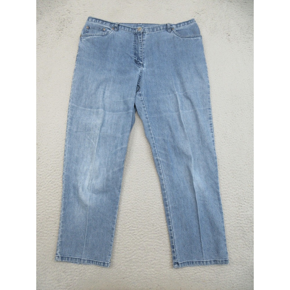 Ruby Rd Classic Jeans Womens 1X Blue Light Wash High Rise Straight Leg Stretch
